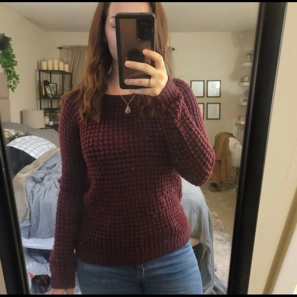 Checkered Stitch Sweater